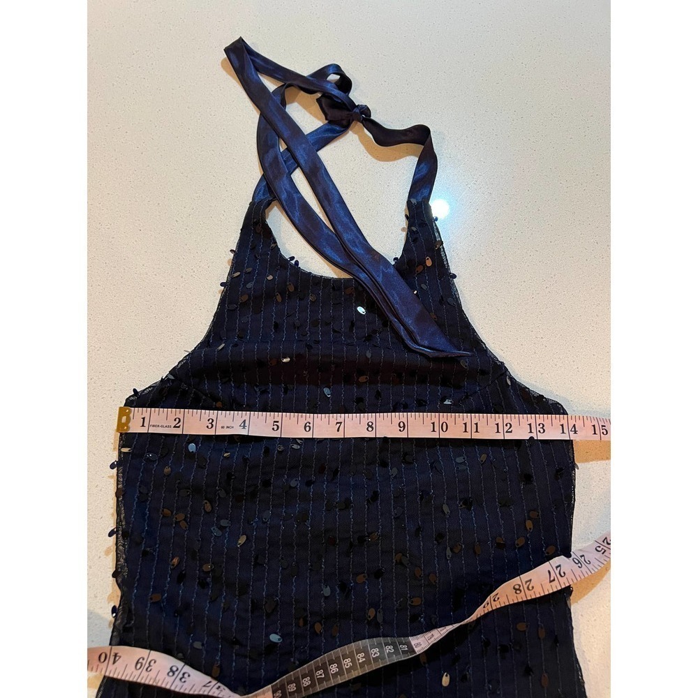 Cielo Navy Blue Sequin Halter Maxi Dress - Picture 6 of 8
